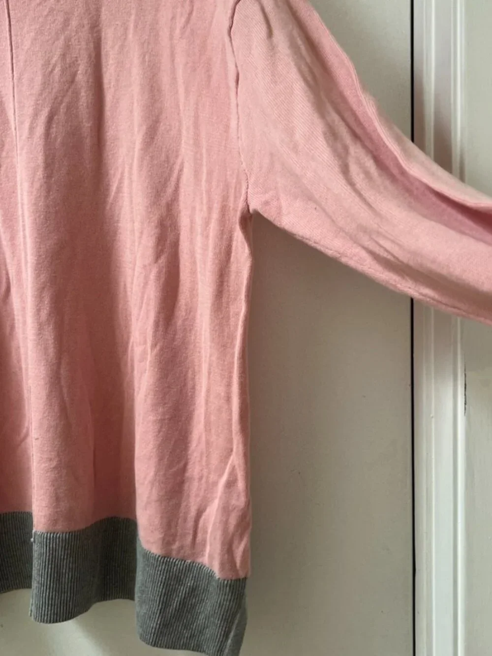 NWT Karen Scott 100% Cotton Sweater Sz XXL Pink w/ Grey Border